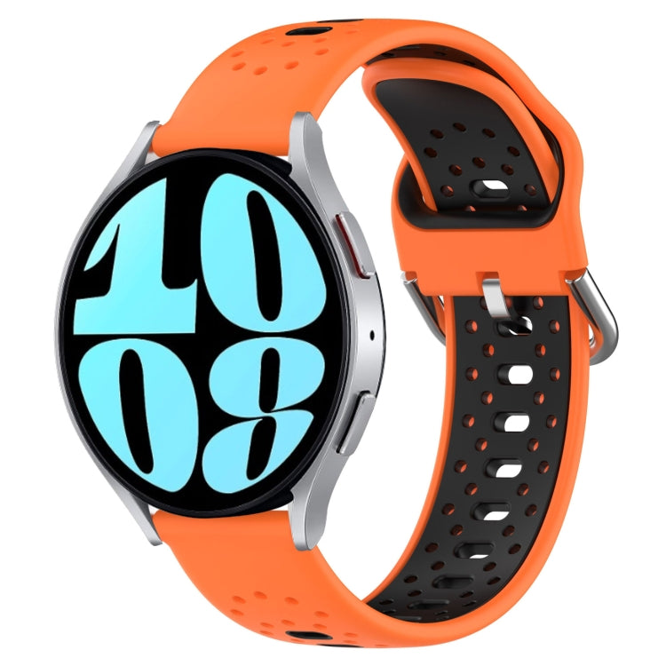 20mm Breathable Two-Color Silicone Watch Band, For Samsung Galaxy Watch 6 44mm
