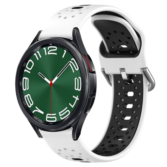 20mm Breathable Two-Color Silicone Watch Band, For Samsung Galaxy Watch 6 Classic 47mm
