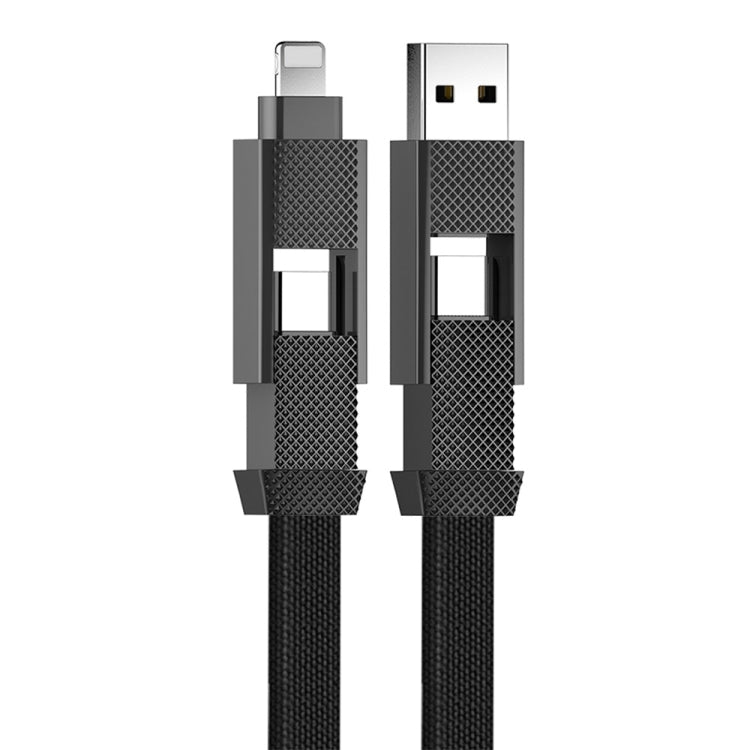 ENKAY ENK-CB134 4-in-1 60W USB-A / Type-C to 8 Pin / Type-C Nylon Braided Magnetic Fast Charging Data Cable, 0.15m, 1.2m