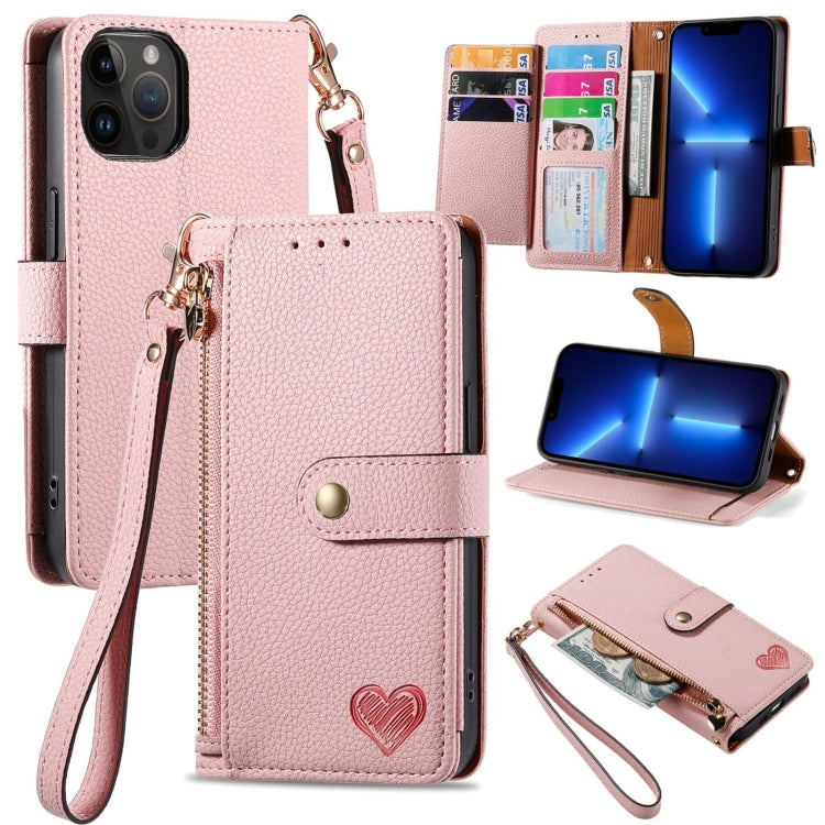 Love Zipper Lanyard Leather Phone Case, For iPhone 14 Pro, For iPhone 14 Pro Max, For iPhone 7 / 8 / SE 2022, For iPhone 13 Pro Max, For iPhone 13 Pro