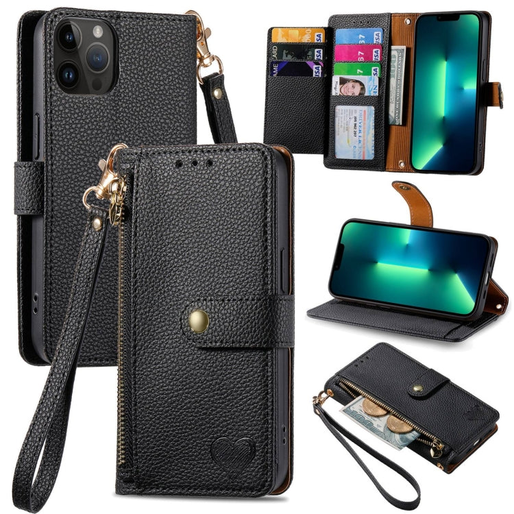 Love Zipper Lanyard Leather Phone Case, For iPhone 14 Pro, For iPhone 14 Pro Max, For iPhone 7 / 8 / SE 2022, For iPhone 13 Pro Max, For iPhone 13 Pro