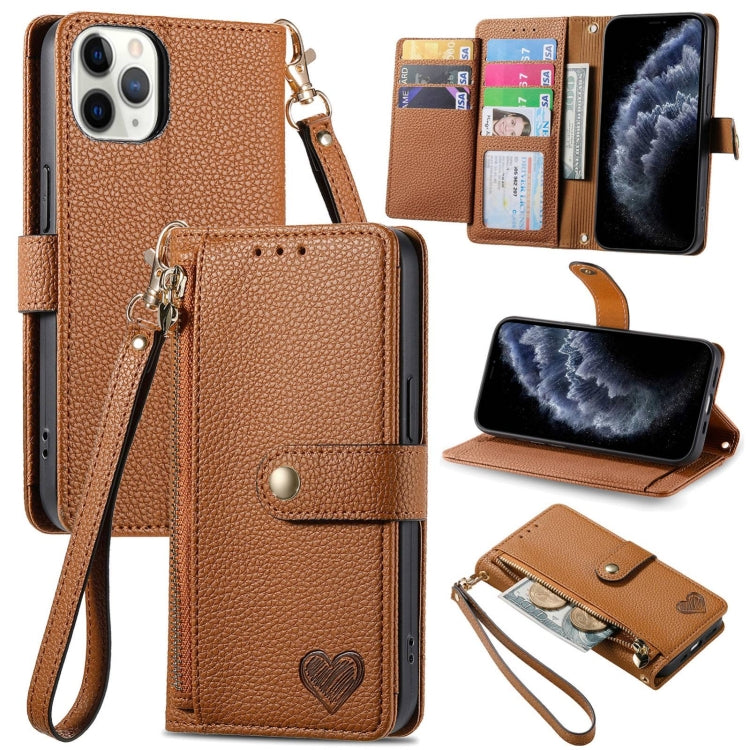 Love Zipper Lanyard Leather Phone Case, For iPhone 11 Pro Max, For iPhone 11, For iPhone 11 Pro, For iPhone X / XS, For iPhone XR