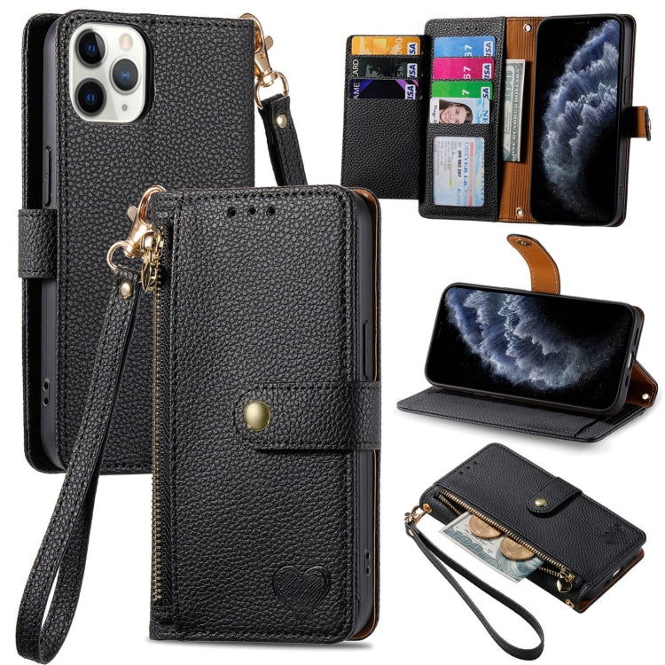 Love Zipper Lanyard Leather Phone Case, For iPhone 11 Pro Max, For iPhone 11, For iPhone 11 Pro, For iPhone X / XS, For iPhone XR