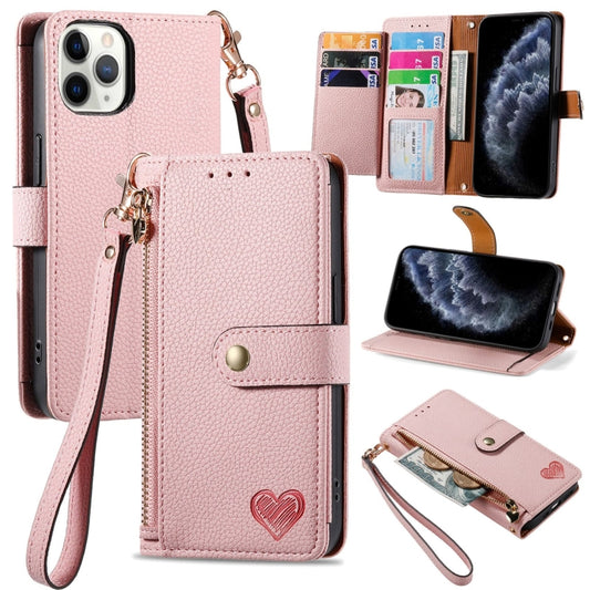 Love Zipper Lanyard Leather Phone Case, For iPhone 11 Pro Max, For iPhone 11, For iPhone 11 Pro, For iPhone X / XS, For iPhone XR