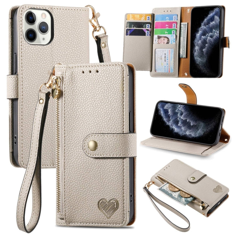 Love Zipper Lanyard Leather Phone Case, For iPhone 11 Pro Max, For iPhone 11, For iPhone 11 Pro, For iPhone X / XS, For iPhone XR