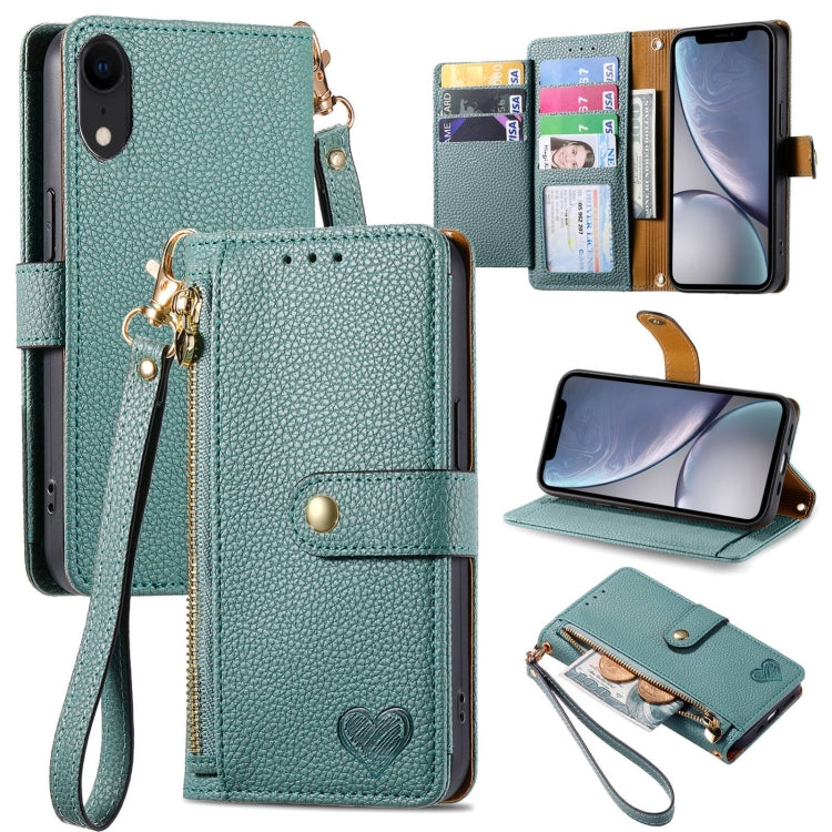 Love Zipper Lanyard Leather Phone Case, For iPhone 11 Pro Max, For iPhone 11, For iPhone 11 Pro, For iPhone X / XS, For iPhone XR