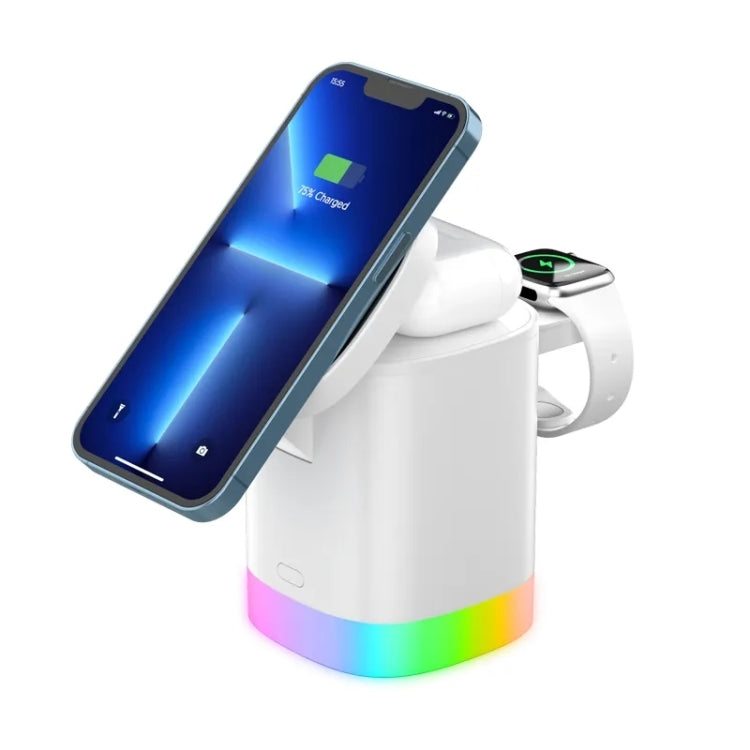 T15 3 in 1 Magnetic Magsafe Wireless Charger Folding Charging Stand For iPhone / iWatch / AirPods, T15