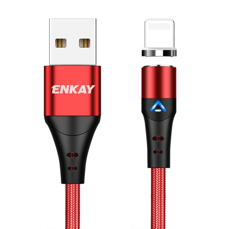 ENKAY 3A USB to 8 Pin Magnetic Fast Charging Data Cable with LED Light, 1m 3A USB to 8 Pin, 2m 3A USB to 8 Pin