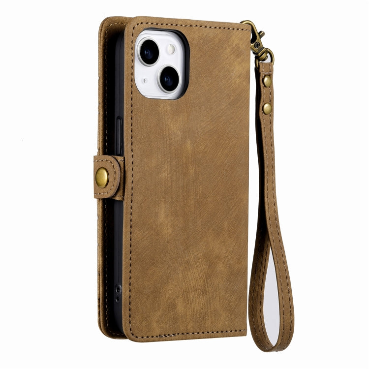 Geometric Zipper Wallet Side Buckle Leather Phone Case, For iPhone 13, For iPhone 13 mini, For iPhone 12 Pro Max, For iPhone 12 / 12 Pro, For iPhone 12 mini