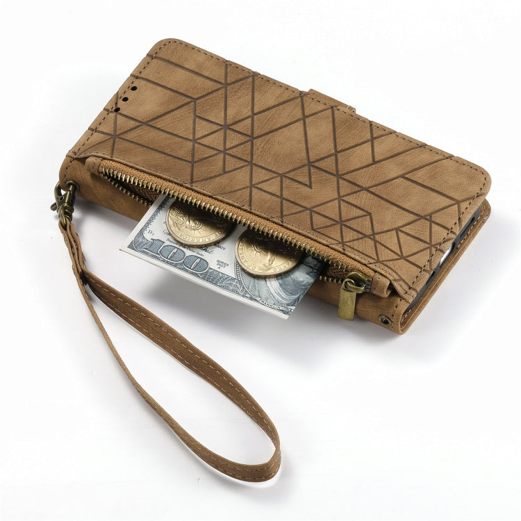 Geometric Zipper Wallet Side Buckle Leather Phone Case, For iPhone 11 Pro, For iPhone XR, For iPhone XS Max, For iPhone 7 Plus / 8 Plus