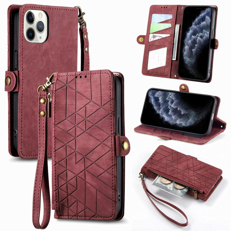 Geometric Zipper Wallet Side Buckle Leather Phone Case, For iPhone 11 Pro, For iPhone XR, For iPhone XS Max, For iPhone 7 Plus / 8 Plus