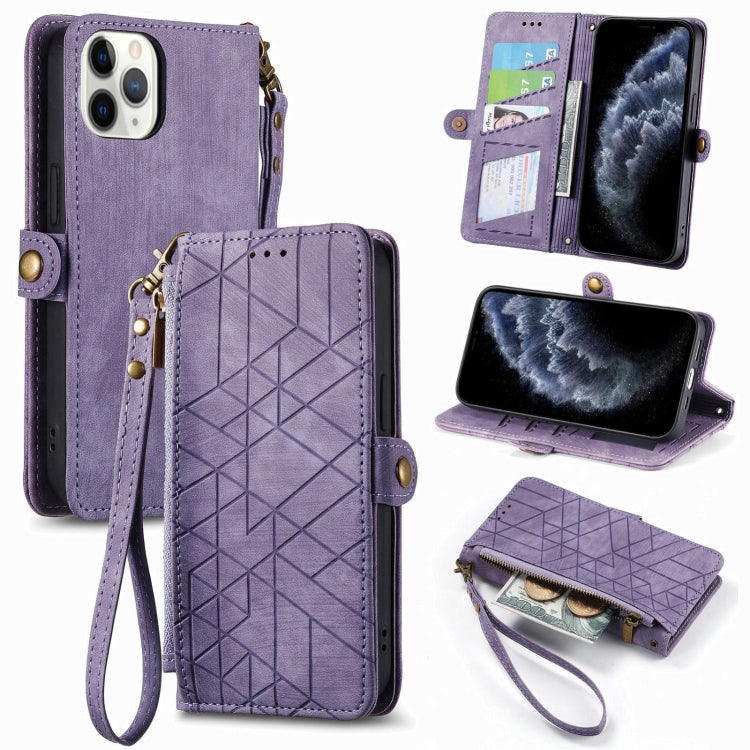 Geometric Zipper Wallet Side Buckle Leather Phone Case, For iPhone 11 Pro, For iPhone XR, For iPhone XS Max, For iPhone 7 Plus / 8 Plus