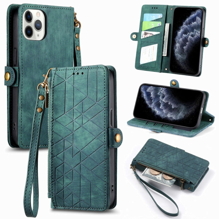 Geometric Zipper Wallet Side Buckle Leather Phone Case, For iPhone 11 Pro, For iPhone XR, For iPhone XS Max, For iPhone 7 Plus / 8 Plus