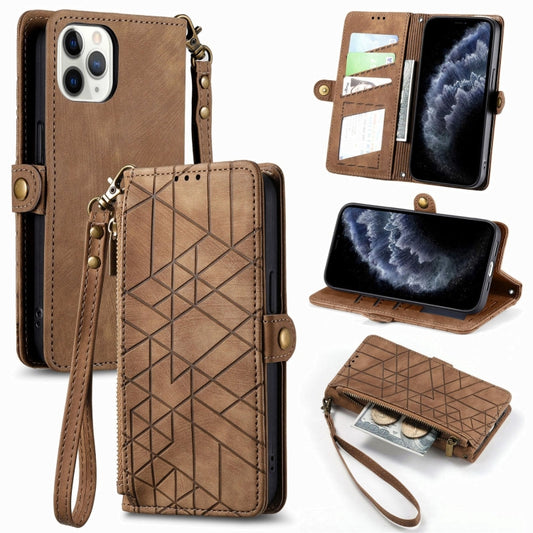 Geometric Zipper Wallet Side Buckle Leather Phone Case, For iPhone 11 Pro Max, For iPhone 11, For iPhone 11 Pro, For iPhone X / XS, For iPhone XR