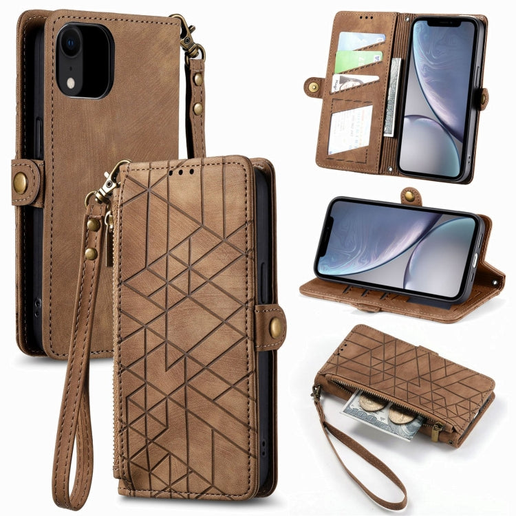 Geometric Zipper Wallet Side Buckle Leather Phone Case, For iPhone 11 Pro, For iPhone XR, For iPhone XS Max, For iPhone 7 Plus / 8 Plus