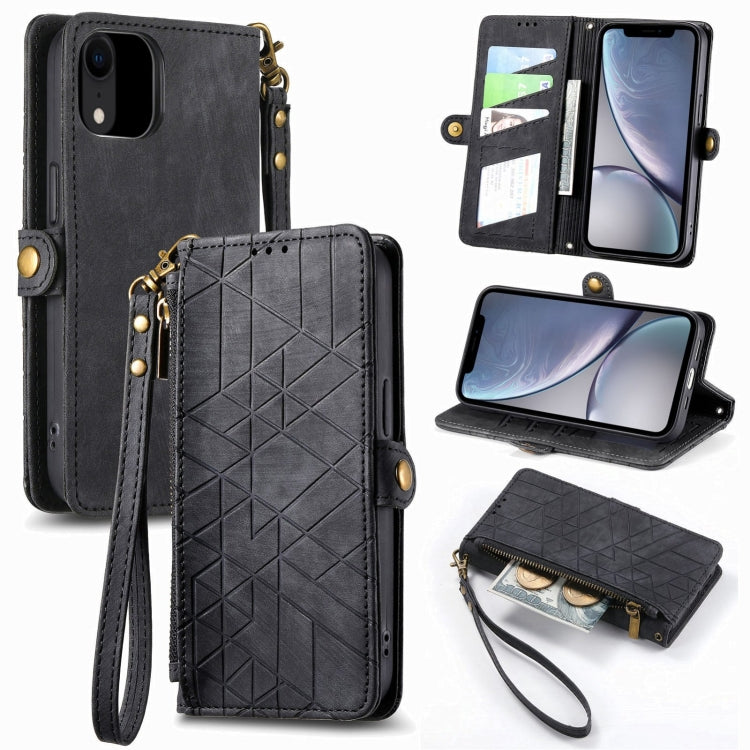 Geometric Zipper Wallet Side Buckle Leather Phone Case, For iPhone 11 Pro, For iPhone XR, For iPhone XS Max, For iPhone 7 Plus / 8 Plus