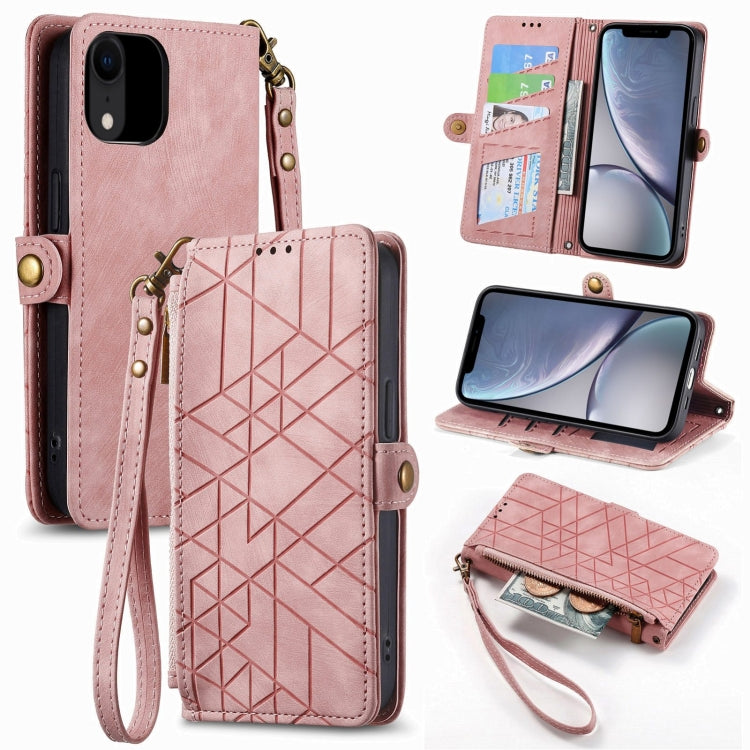Geometric Zipper Wallet Side Buckle Leather Phone Case, For iPhone 11 Pro, For iPhone XR, For iPhone XS Max, For iPhone 7 Plus / 8 Plus