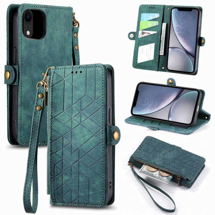 Geometric Zipper Wallet Side Buckle Leather Phone Case, For iPhone 11 Pro Max, For iPhone 11, For iPhone 11 Pro, For iPhone X / XS, For iPhone XR