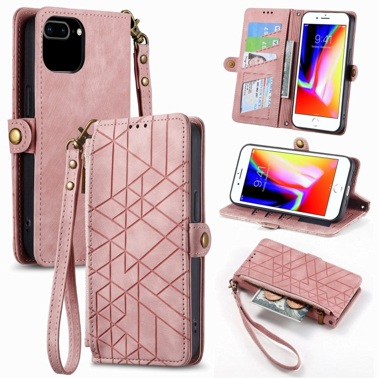 Geometric Zipper Wallet Side Buckle Leather Phone Case, For iPhone 11 Pro, For iPhone XR, For iPhone XS Max, For iPhone 7 Plus / 8 Plus