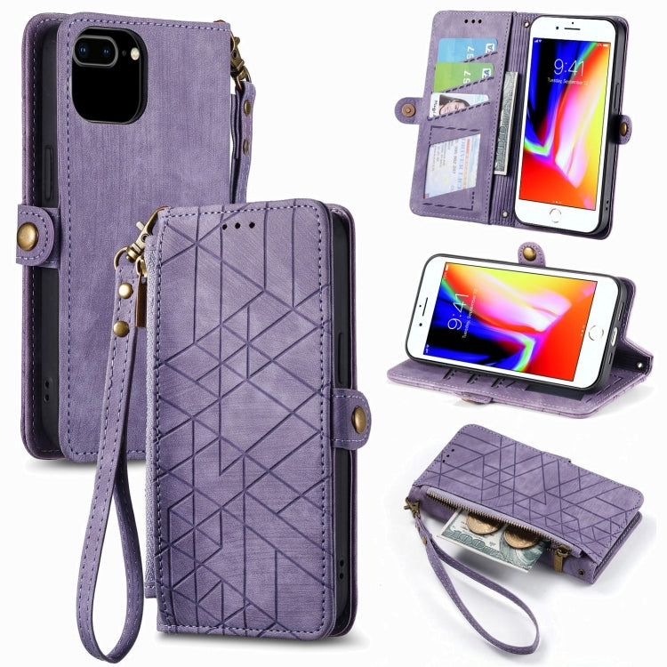 Geometric Zipper Wallet Side Buckle Leather Phone Case, For iPhone 11 Pro, For iPhone XR, For iPhone XS Max, For iPhone 7 Plus / 8 Plus