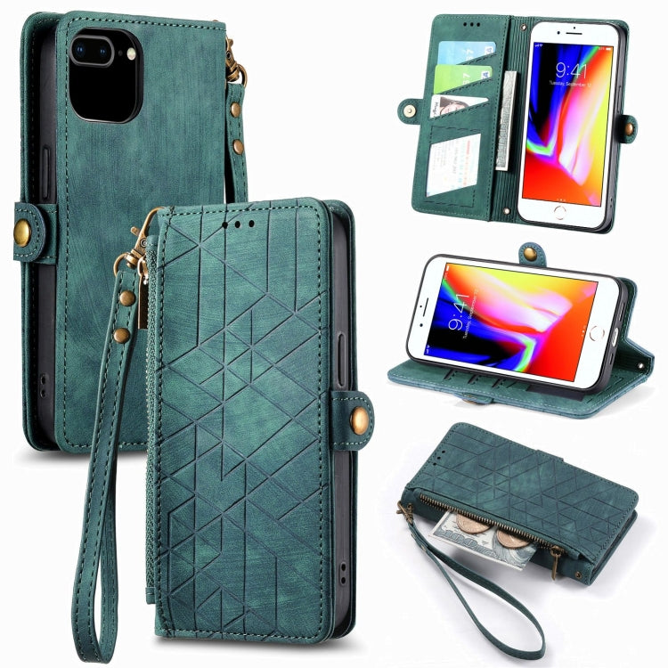 Geometric Zipper Wallet Side Buckle Leather Phone Case, For iPhone 11 Pro, For iPhone XR, For iPhone XS Max, For iPhone 7 Plus / 8 Plus