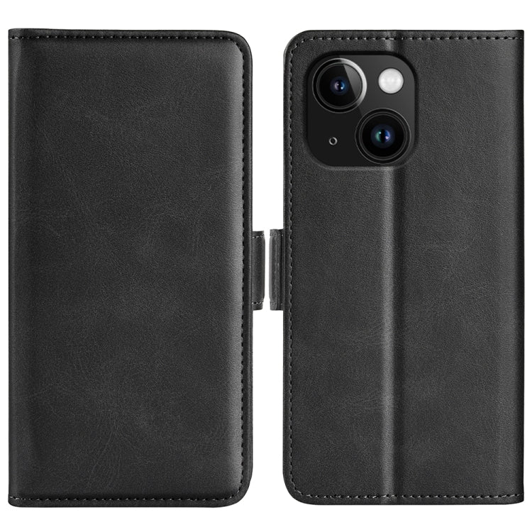 Dual-side Magnetic Buckle Horizontal Flip Leather Phone Case, For iPhone 15 Plus, For iPhone 15