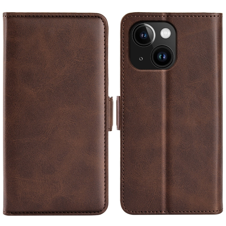 Dual-side Magnetic Buckle Horizontal Flip Leather Phone Case, For iPhone 15 Plus, For iPhone 15