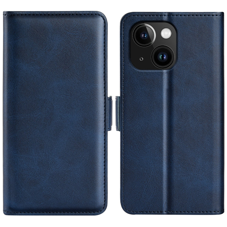 Dual-side Magnetic Buckle Horizontal Flip Leather Phone Case, For iPhone 15 Plus, For iPhone 15