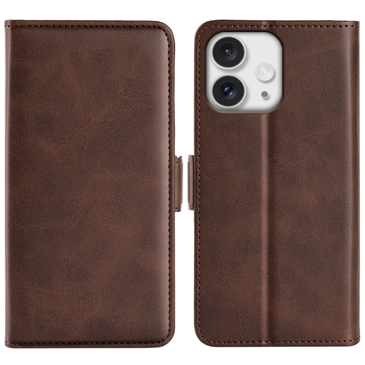 Dual-side Magnetic Buckle Horizontal Flip Leather Phone Case, For iPhone 16 Pro Max, For iPhone 16 Pro, For iPhone 16 Plus, For iPhone 16, For iPhone 15 Pro Max, For iPhone 15 Pro