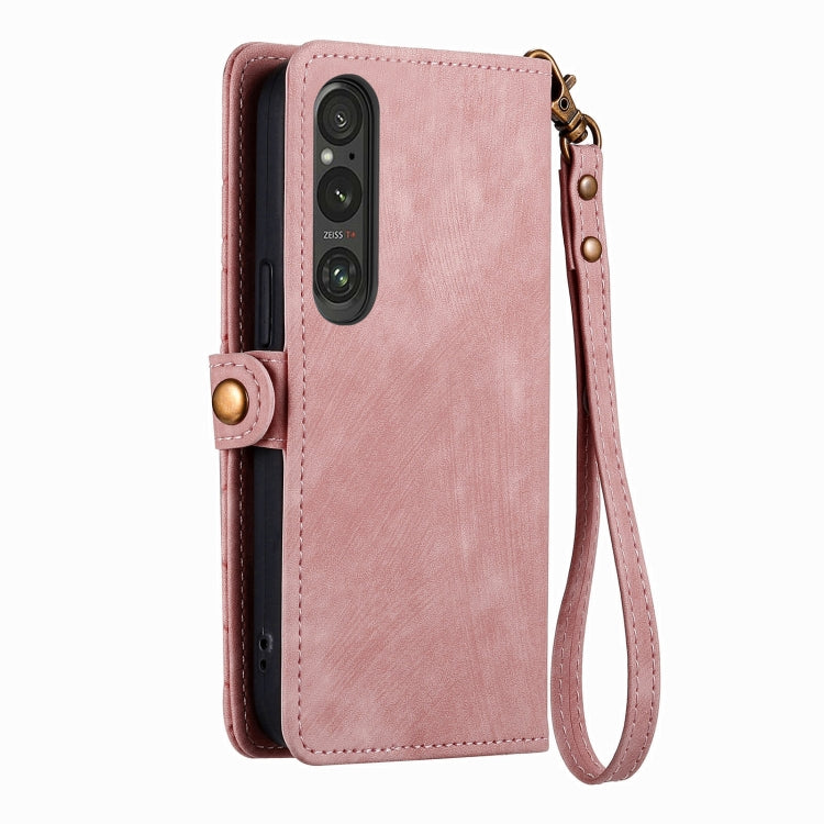 Geometric Zipper Wallet Side Buckle Leather Phone Case, For Sony Xperia 10 V, For Sony Xperia 5 IV, For Sony Xpreia Ace 3, For Sony Xperia 1 IV, For Sony Xperia 10 IV