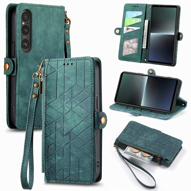 Geometric Zipper Wallet Side Buckle Leather Phone Case, For Sony Xperia 5 III, For Sony Xperia 10 III, For Sony Xperia 1 III