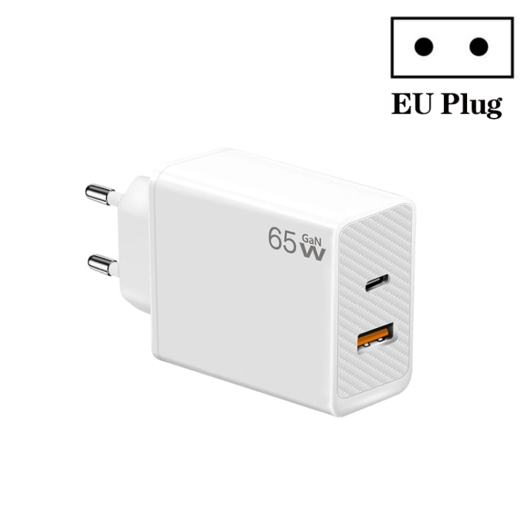 GaN PD48W Type-C PD3.0 + USB3.0 Notebook Adapter for MacBook Series ，EU Plug, EU Plug