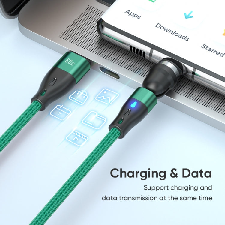 ENKAY PD60W Type-C to Type-C / 8 Pin Magnetic 540 Degrees Rotating Fast Charging Cable, 1m, 2m