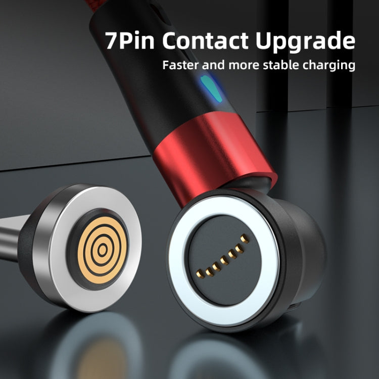 ENKAY 3 in 1 3A USB to Type-C / 8 Pin / Micro USB Magnetic 540 Degrees Rotating Fast Charging Cable, 1m, 2m