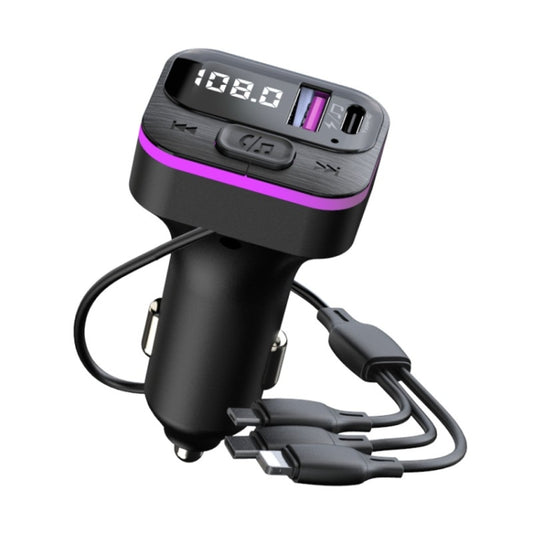 CS3 With 3 Charging Cables 66W Car Charger MP3 Player Bluetooth FM Transmitter, CS3