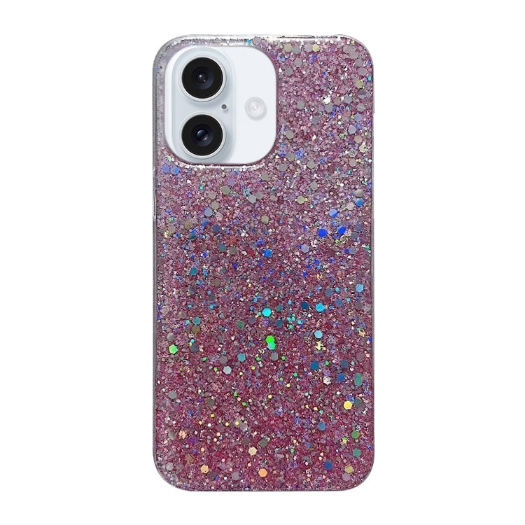 Glitter Sequins Epoxy TPU Phone Case, For iPhone 16 Pro Max, For iPhone 16 Pro, For iPhone 16 Plus, For iPhone 16