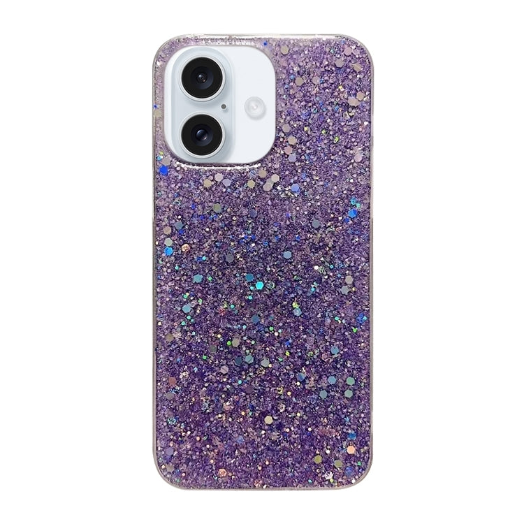 Glitter Sequins Epoxy TPU Phone Case, For iPhone 16 Pro Max, For iPhone 16 Pro, For iPhone 16 Plus, For iPhone 16