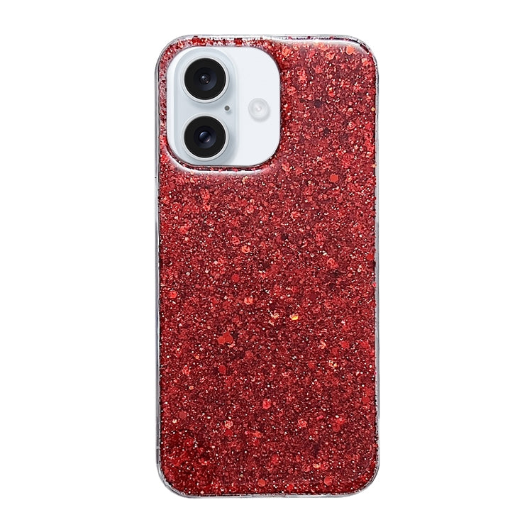 Glitter Sequins Epoxy TPU Phone Case, For iPhone 16 Pro Max, For iPhone 16 Pro, For iPhone 16 Plus, For iPhone 16