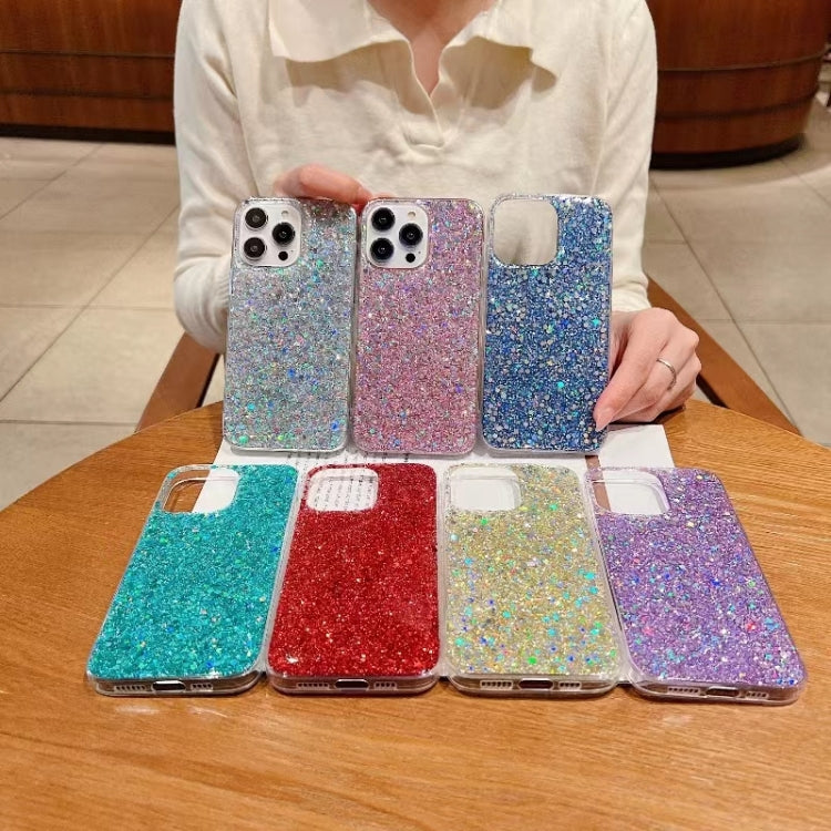 Glitter Sequins Epoxy TPU Phone Case, For iPhone 16 Pro Max, For iPhone 16 Pro, For iPhone 16 Plus, For iPhone 16