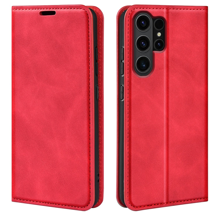 Retro-skin Magnetic Suction Leather Phone Case, For Samsung Galaxy S24 FE 5G, For Samsung Galaxy M55 5G, For Samsung Galaxy M15 5G, For Samsung Galaxy A55, For Samsung Galaxy A35, For Samsung Galaxy S24 Ultra 5G