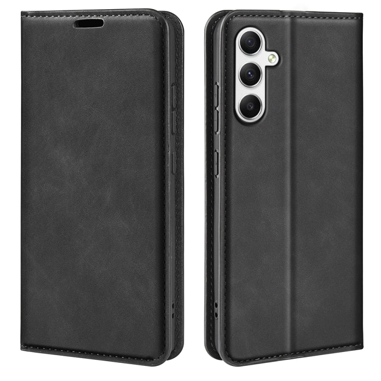 Retro-skin Magnetic Suction Leather Phone Case, For Samsung Galaxy S24 FE 5G, For Samsung Galaxy M55 5G, For Samsung Galaxy M15 5G, For Samsung Galaxy A55, For Samsung Galaxy A35, For Samsung Galaxy S24 Ultra 5G