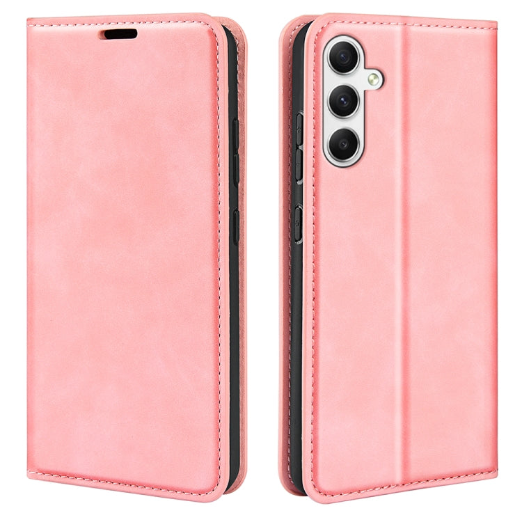 Retro-skin Magnetic Suction Leather Phone Case, For Samsung Galaxy S24 FE 5G, For Samsung Galaxy M55 5G, For Samsung Galaxy M15 5G, For Samsung Galaxy A55, For Samsung Galaxy A35, For Samsung Galaxy S24 Ultra 5G