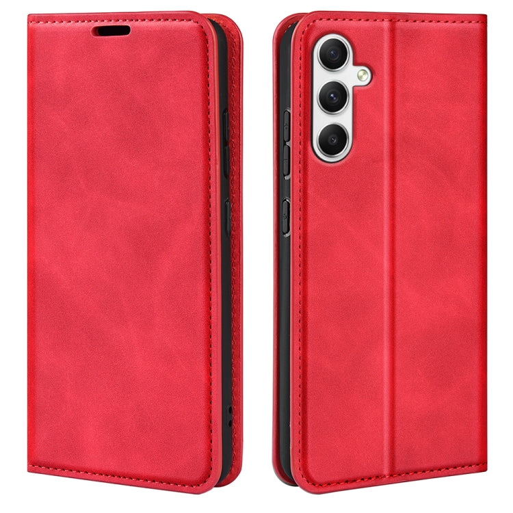 Retro-skin Magnetic Suction Leather Phone Case, For Samsung Galaxy S24 FE 5G, For Samsung Galaxy M55 5G, For Samsung Galaxy M15 5G, For Samsung Galaxy A55, For Samsung Galaxy A35, For Samsung Galaxy S24 Ultra 5G