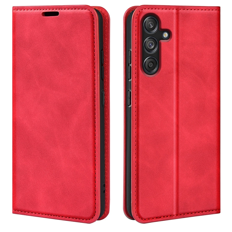 Retro-skin Magnetic Suction Leather Phone Case, For Samsung Galaxy S24 FE 5G, For Samsung Galaxy M55 5G, For Samsung Galaxy M15 5G, For Samsung Galaxy A55, For Samsung Galaxy A35, For Samsung Galaxy S24 Ultra 5G