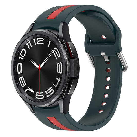Two-Color Silicone Watch Band, For Samsung Galaxy Watch 6 Classic 47mm, For Samsung Galaxy Watch 6 44mm