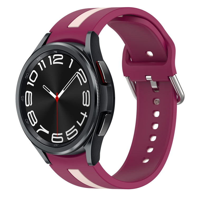 Two-Color Silicone Watch Band, For Samsung Galaxy Watch 6 40mm, For Samsung Galaxy Watch 6 Classic 43mm