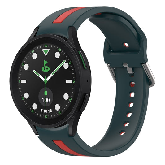 Two-Color Silicone Watch Band, For Samsung Galaxy watch 5 Pro Golf Edition, For Samsung Galaxy watch 5 Golf Edition
