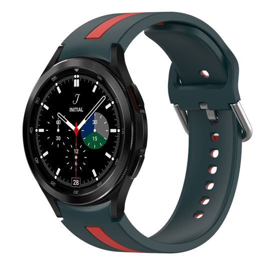 Two-Color Silicone Watch Band, For Samsung  Galaxy Watch 4 Classic 46mm, For Samsung  Galaxy Watch 4 Classic 42mm