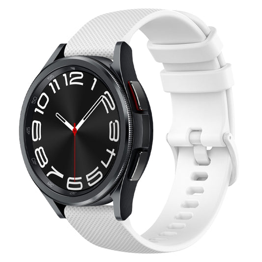 20mm Checkered Silicone Watch Band, For Samsung Galaxy Watch 6 Classic 47mm, For Samsung Galaxy Watch 6 44mm