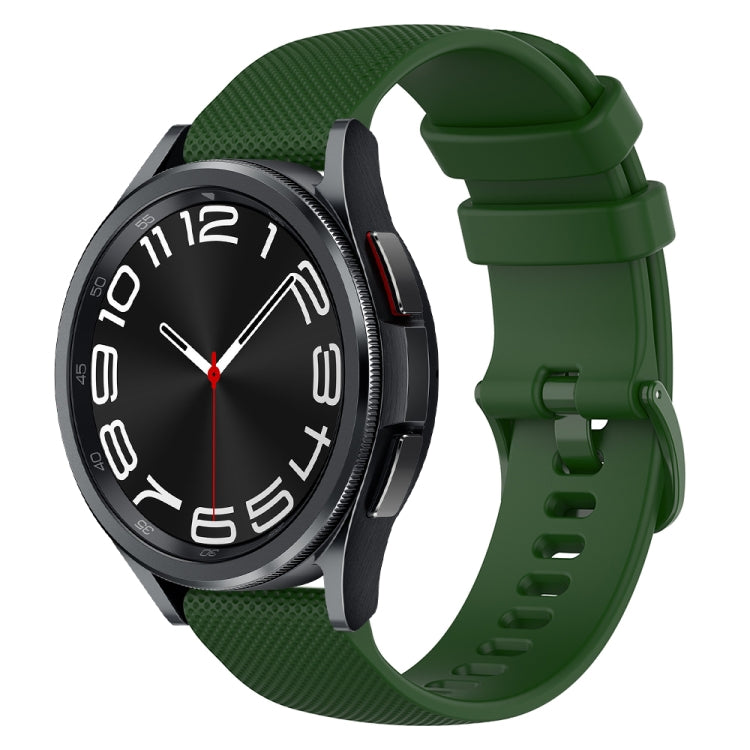 20mm Checkered Silicone Watch Band, For Samsung Galaxy Watch 6 Classic 47mm, For Samsung Galaxy Watch 6 44mm